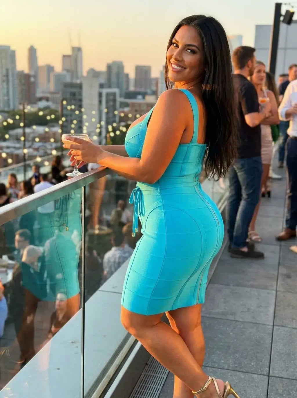 Dahlia Bandage Cocktail Dress on model