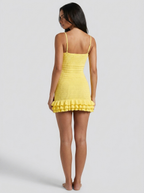 Dalila Backless Ruffle Mini Dress on model