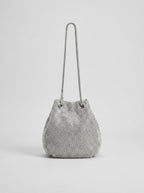 Damiana Crystal Mesh Pouch Bag on model