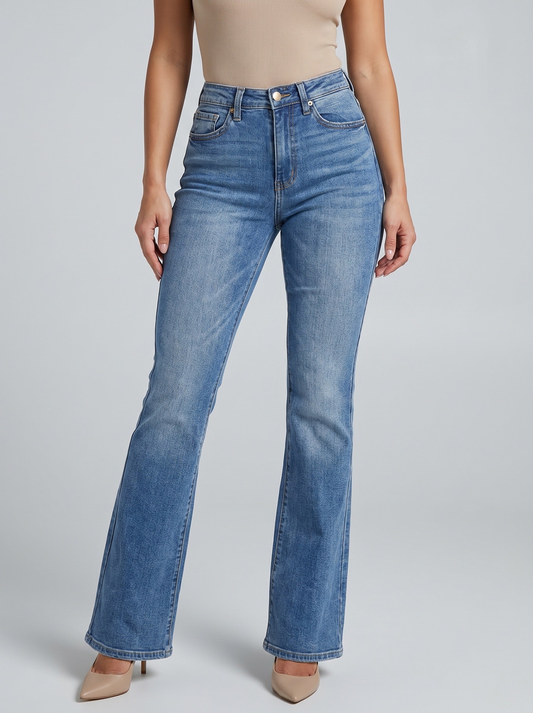 Dani Stretch Bootcut Jean on model