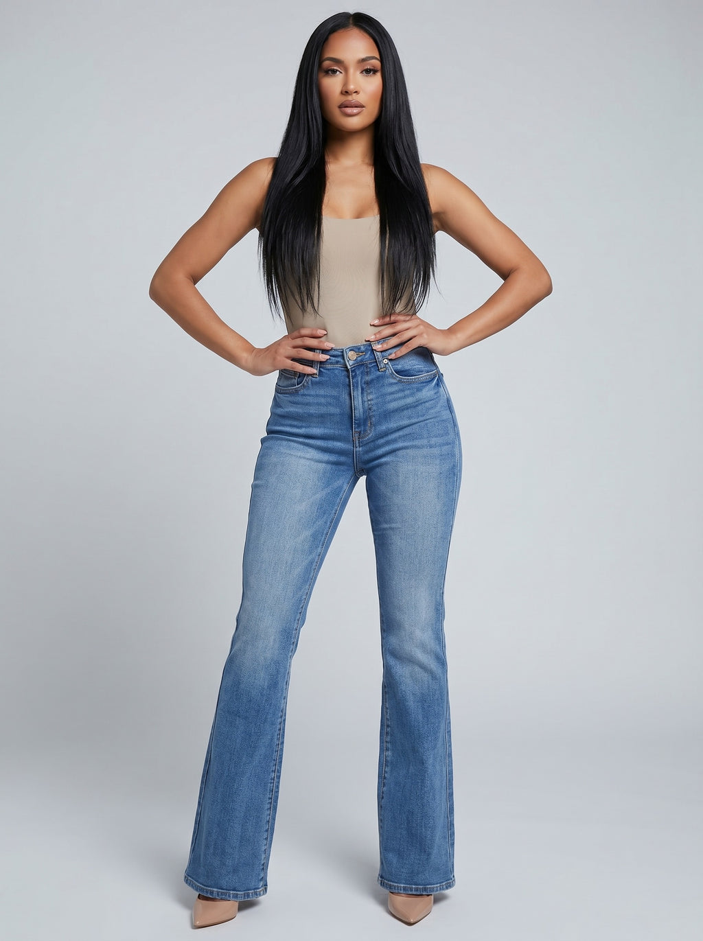 Dani Stretch Bootcut Jean on model