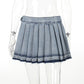 Pia Pleated Denim Mini Skirt