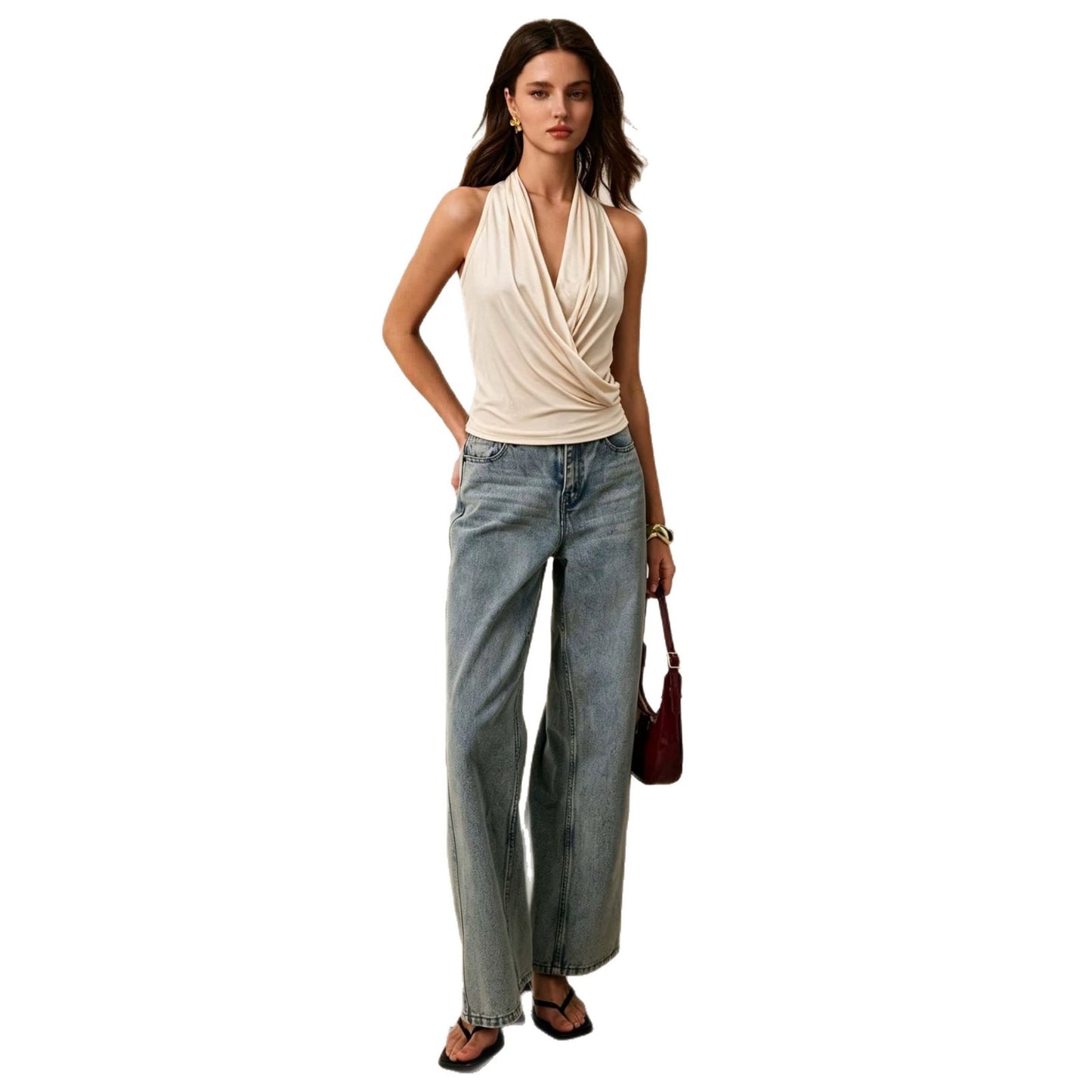 Olimpia Halter Cowl Top