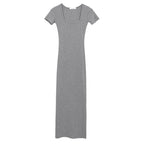 Carla Square-Neck Ribbed Midi Dress — Oli Amore
