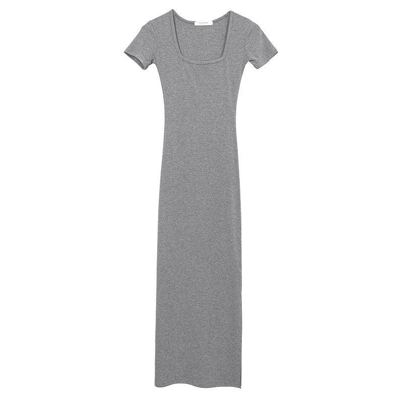 Carla Square-Neck Ribbed Midi Dress