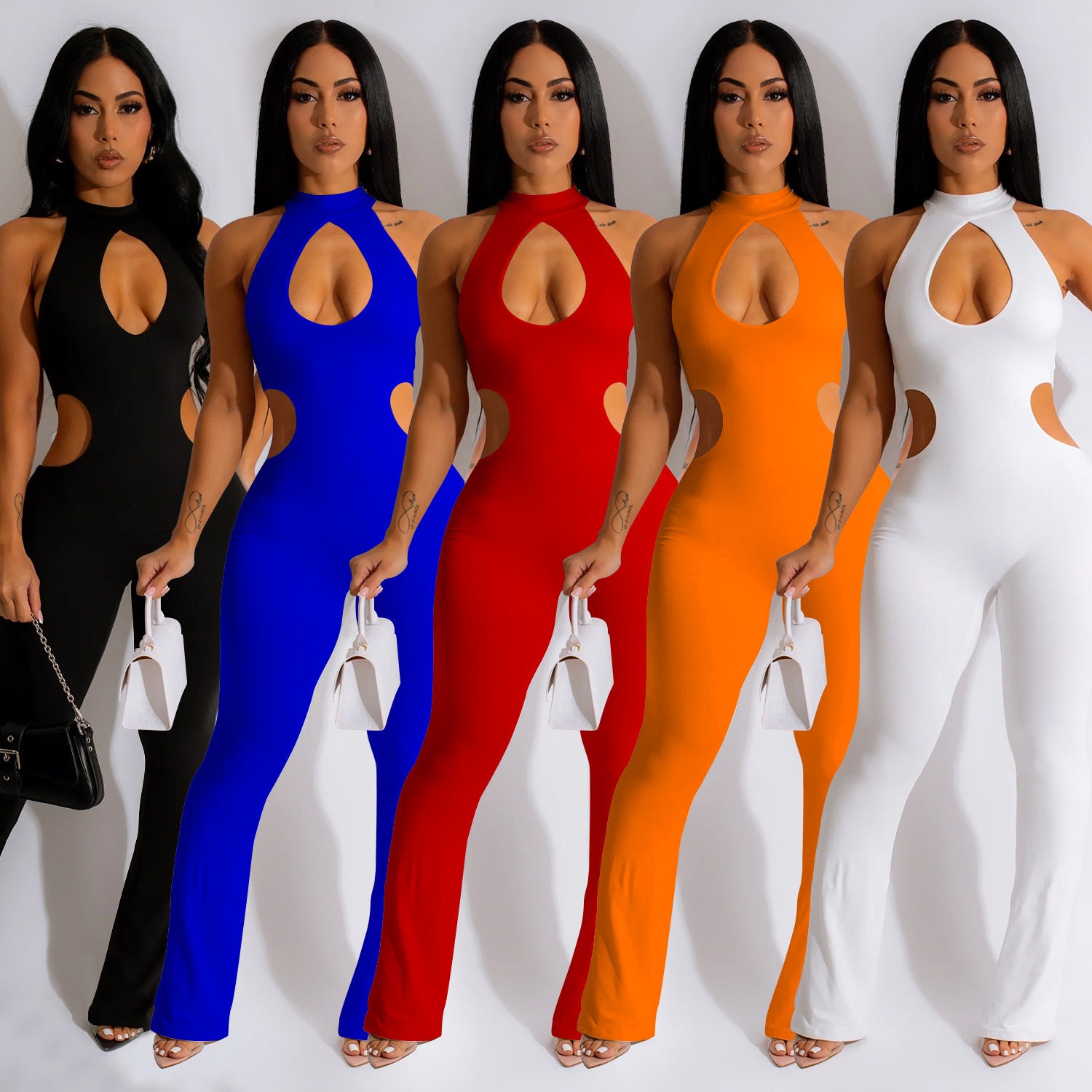 Petra Halter Cutout Bodycon Jumpsuit