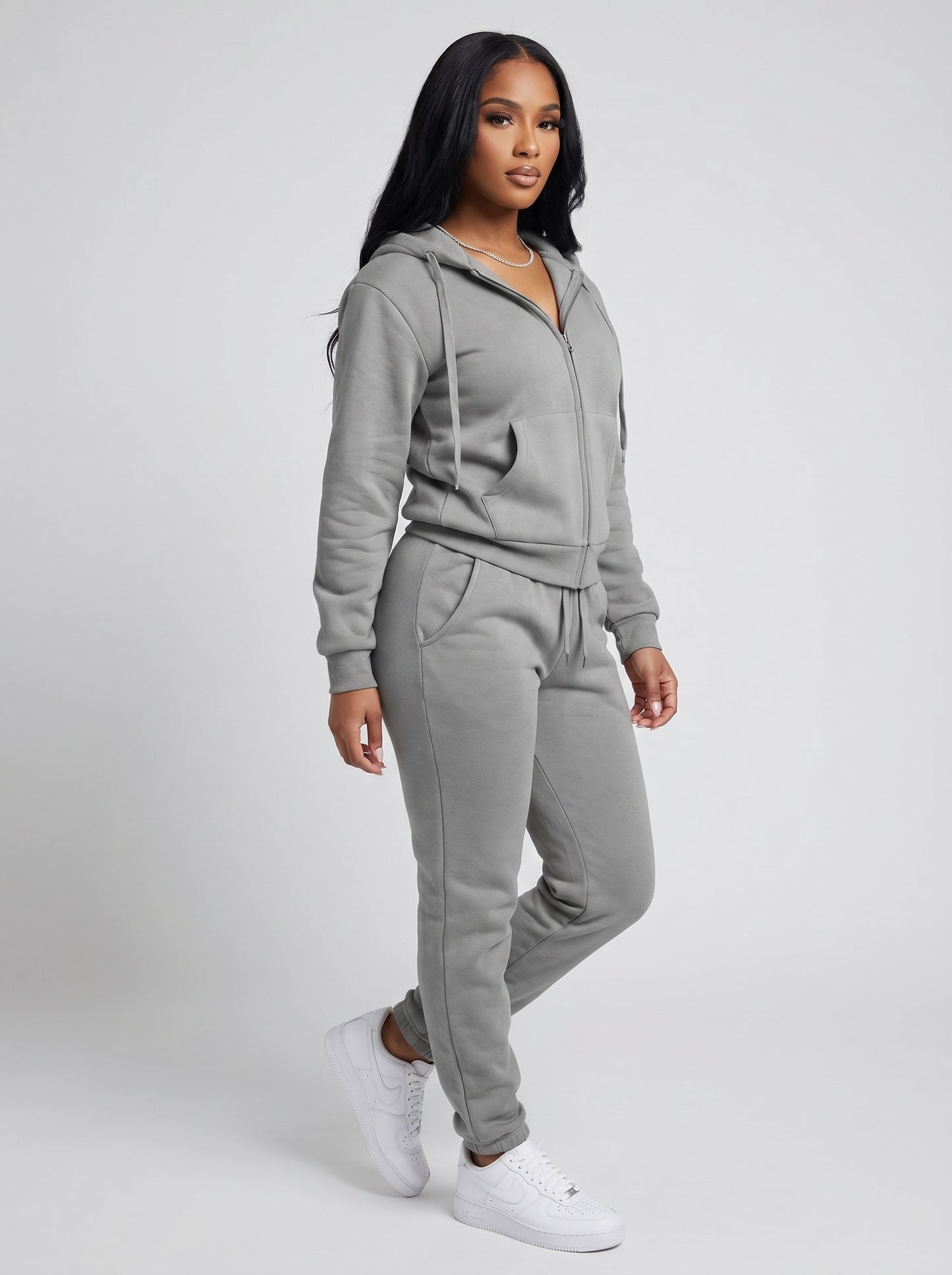 Delfina Hoodie Lounge Set on model