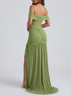 Diana Off-Shoulder Mesh Maxi Dress on model