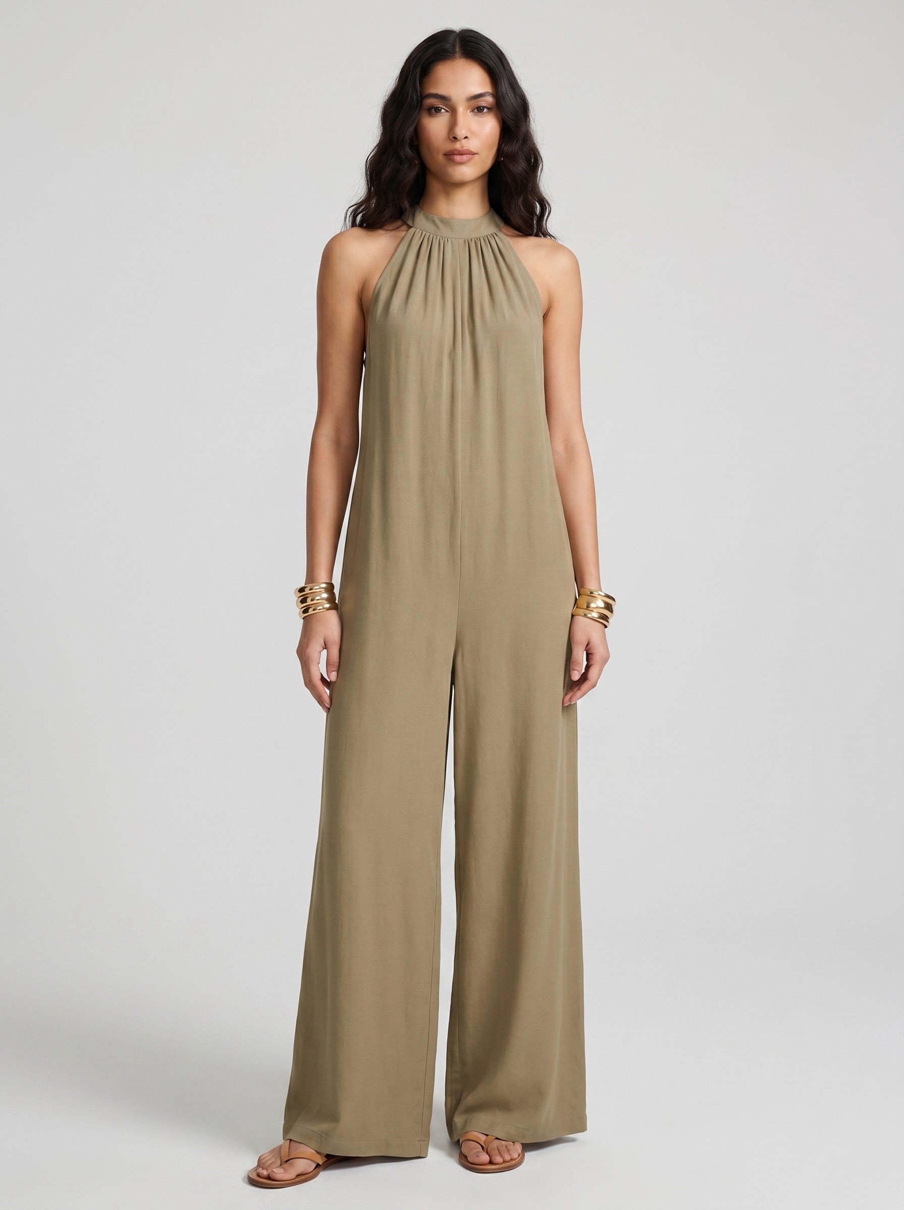 Domenica Halter Jumpsuit on model