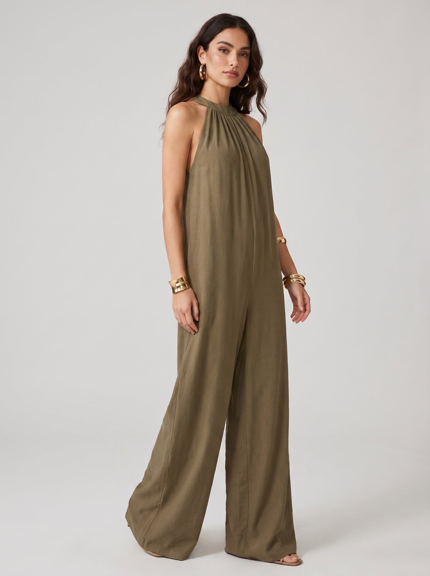 Domenica Halter Jumpsuit on model