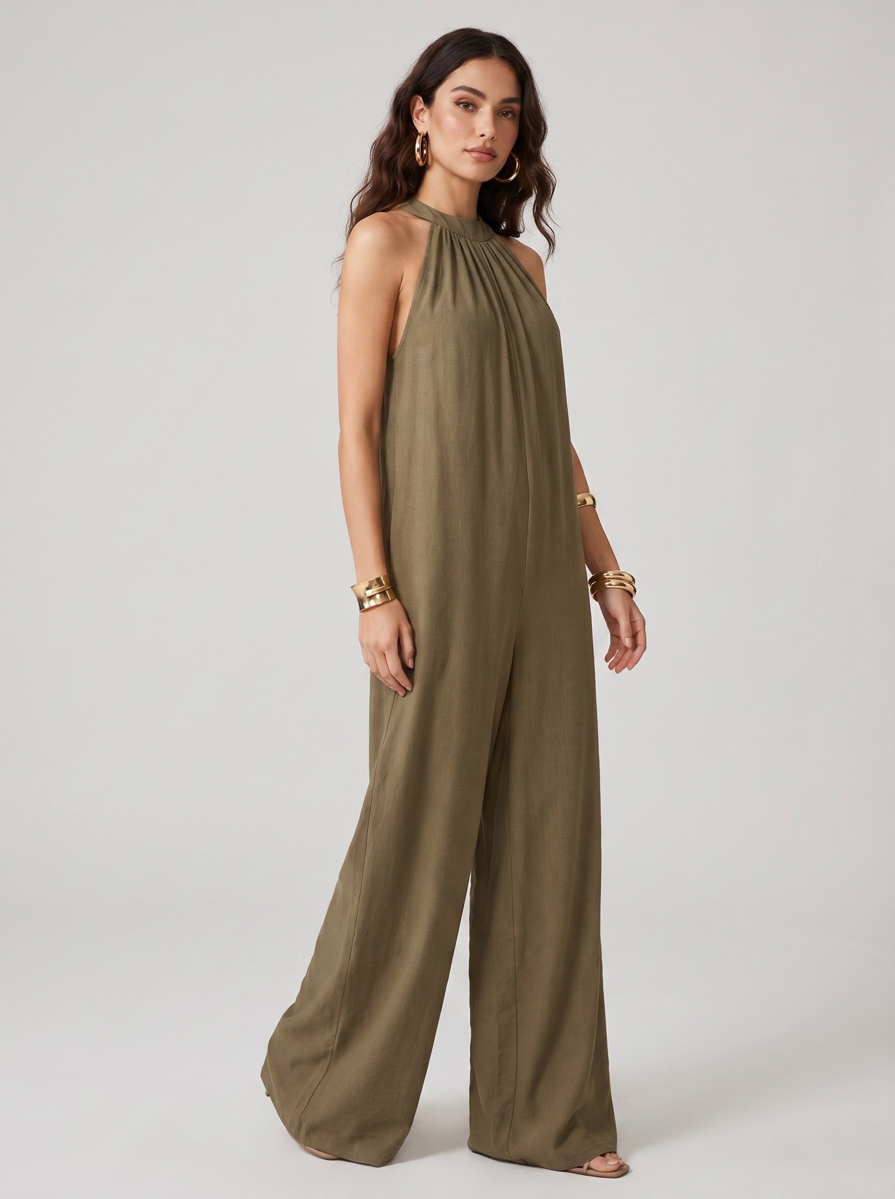Domenica Halter Jumpsuit on model