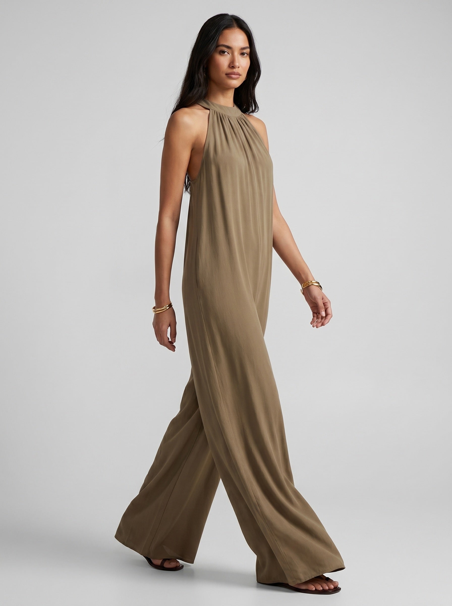 Domenica Halter Jumpsuit on model