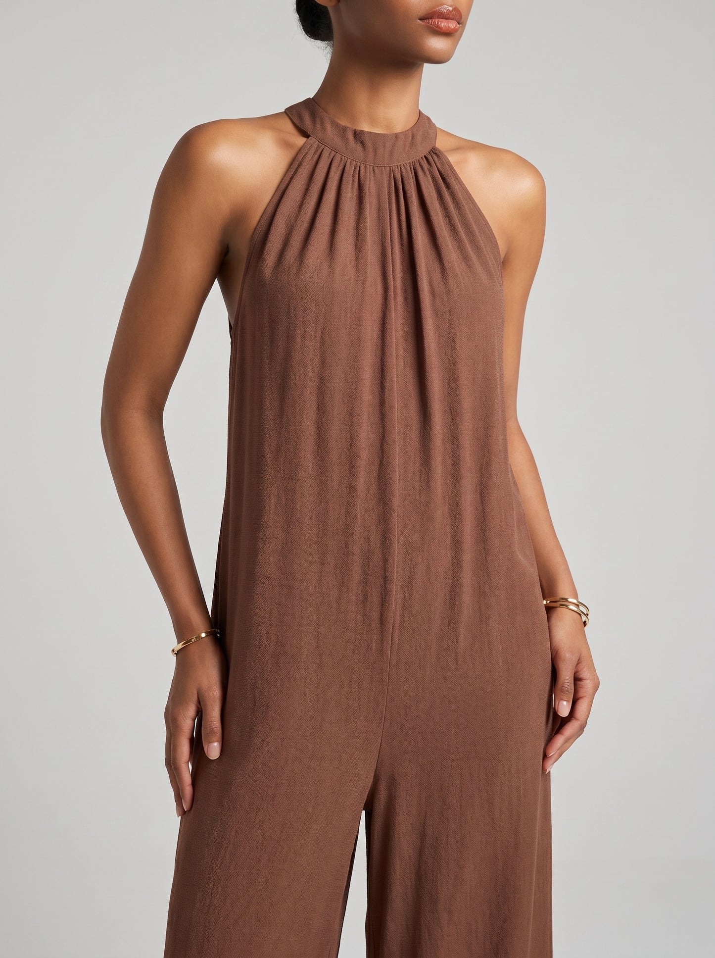 Domenica Halter Jumpsuit on model