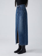 Donata Denim Midi Skirt on model