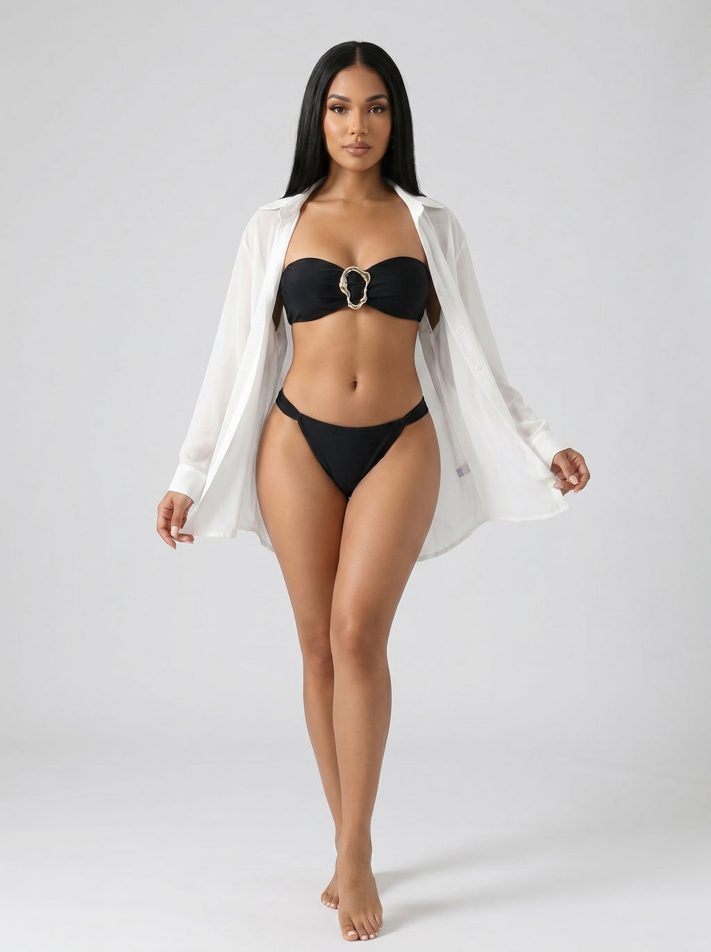 Donatella Bandeau Bikini on model