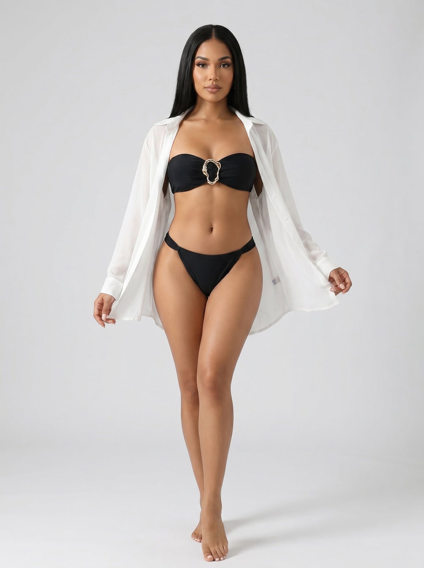Donatella Bandeau Bikini on model