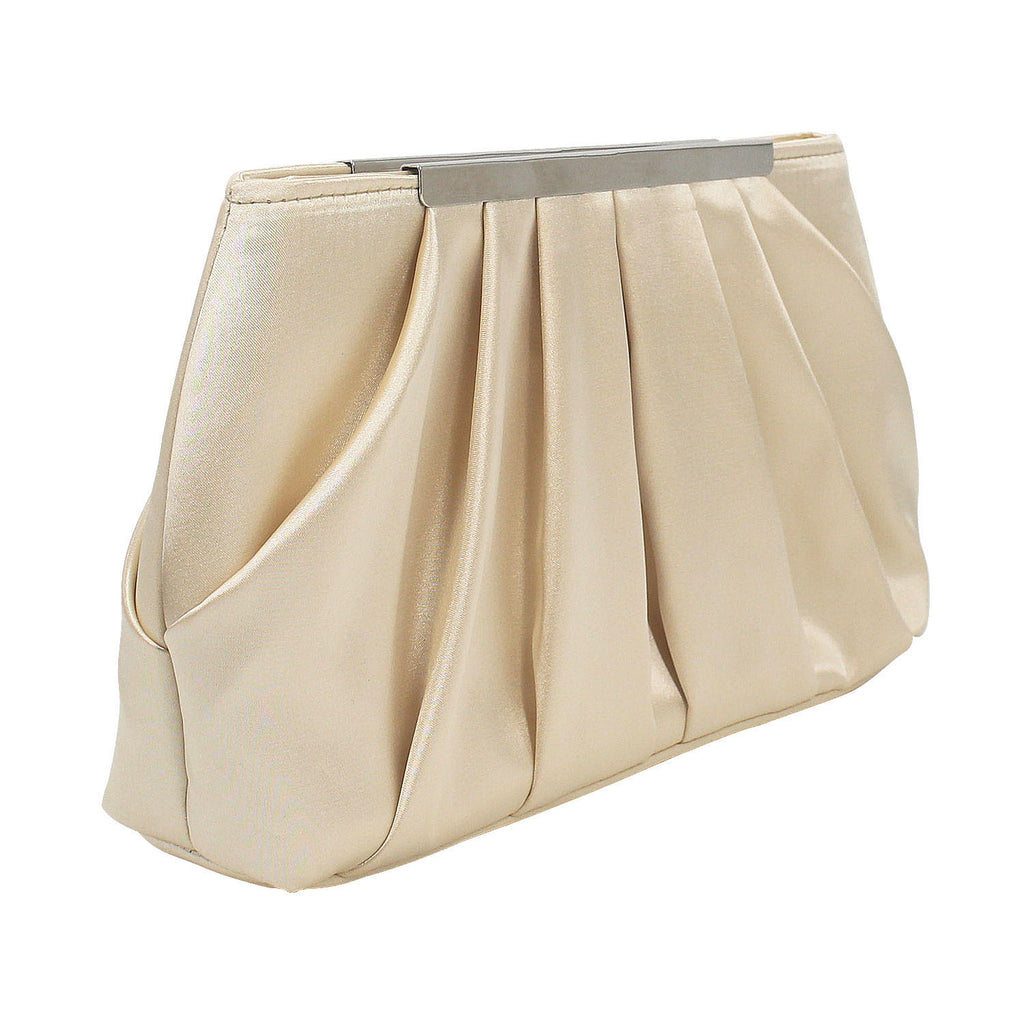Tilde Pleated Satin Clutch
