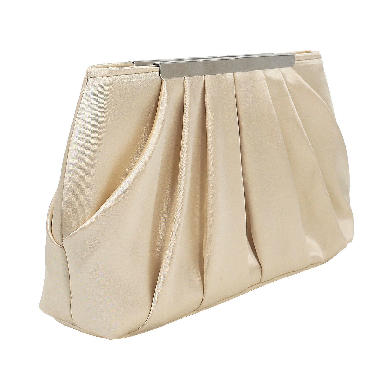 Tilde Pleated Satin Clutch