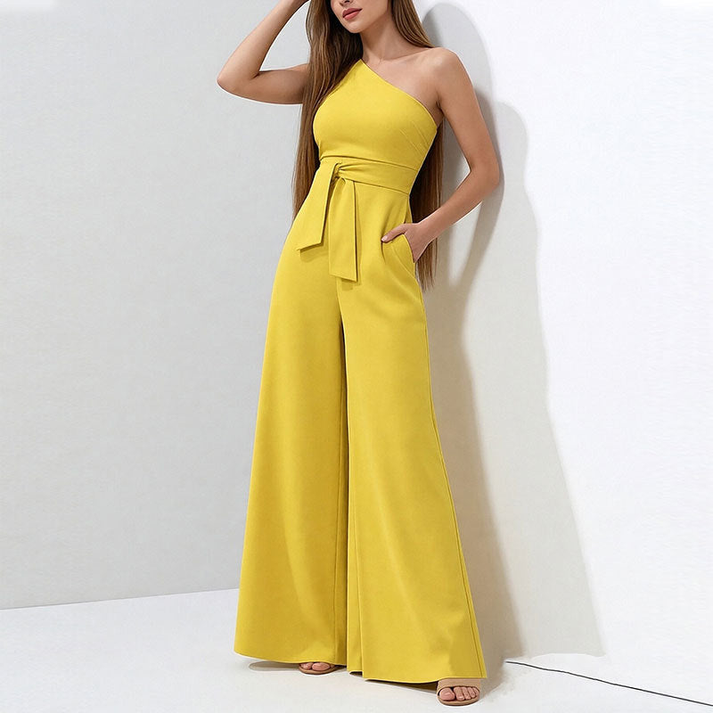Fioralba One-Shoulder Wide-Leg Jumpsuit