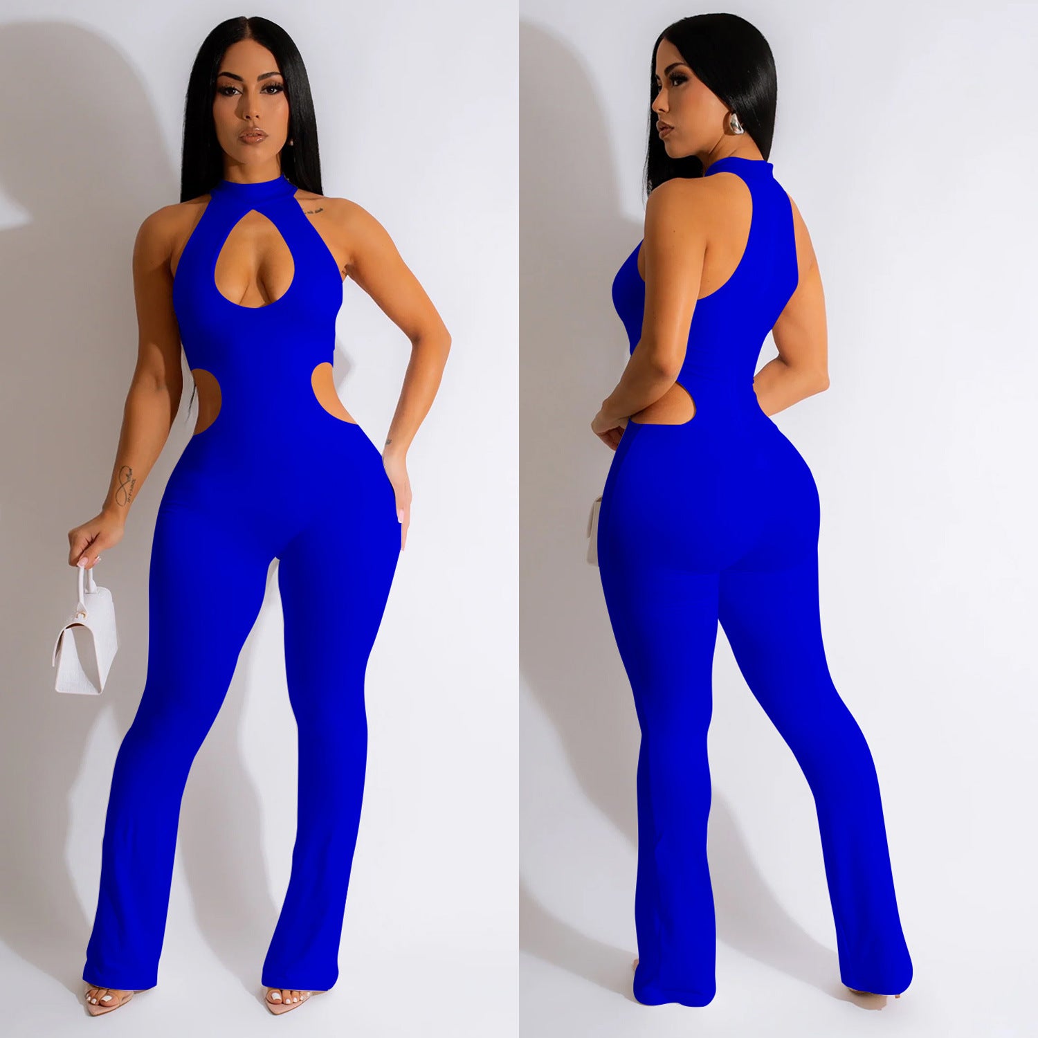 Petra Halter Cutout Bodycon Jumpsuit
