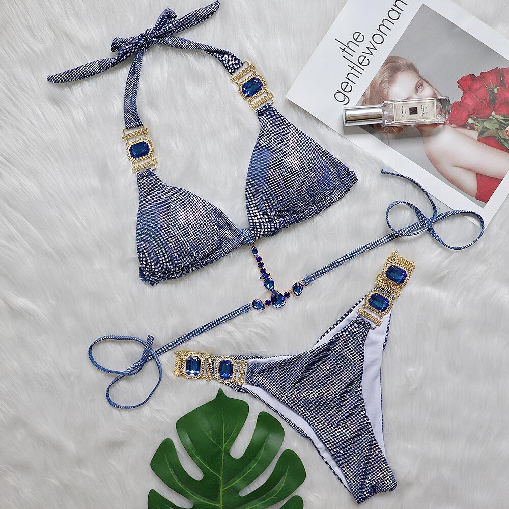 Dorotea Jewelled Metallic Bikini