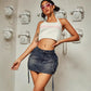 Romina Cargo Denim Mini Skirt