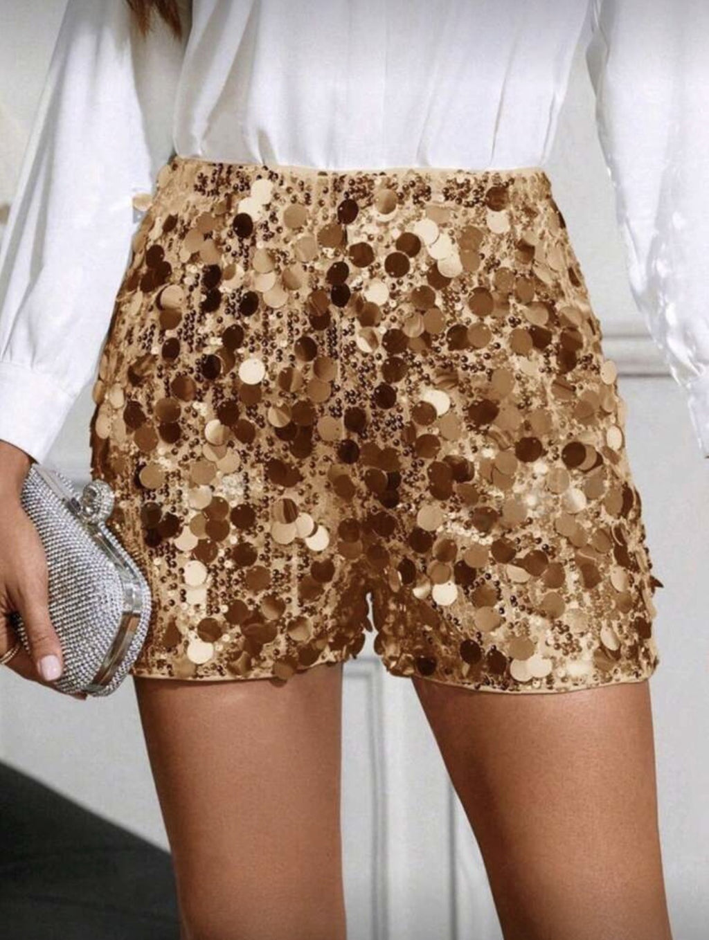 Donella Sequin Paillette Party Shorts