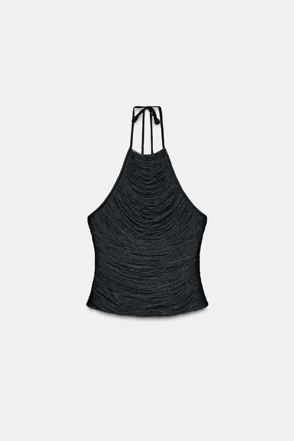 Estella Metallic Fringe Halter Top