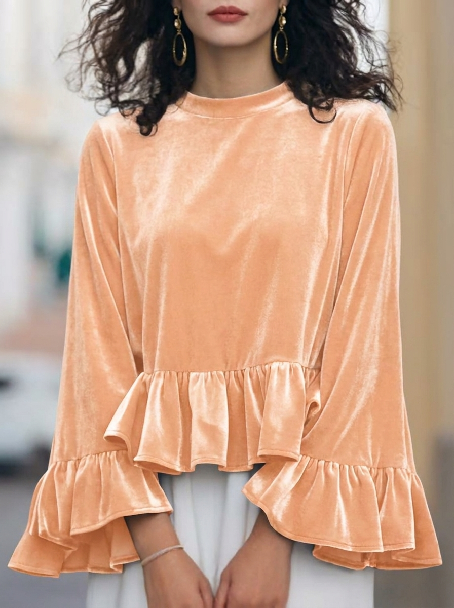 Eloisa Velvet Flute Top — Oli Amore