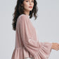 Eloisa Velvet Flute Top on model