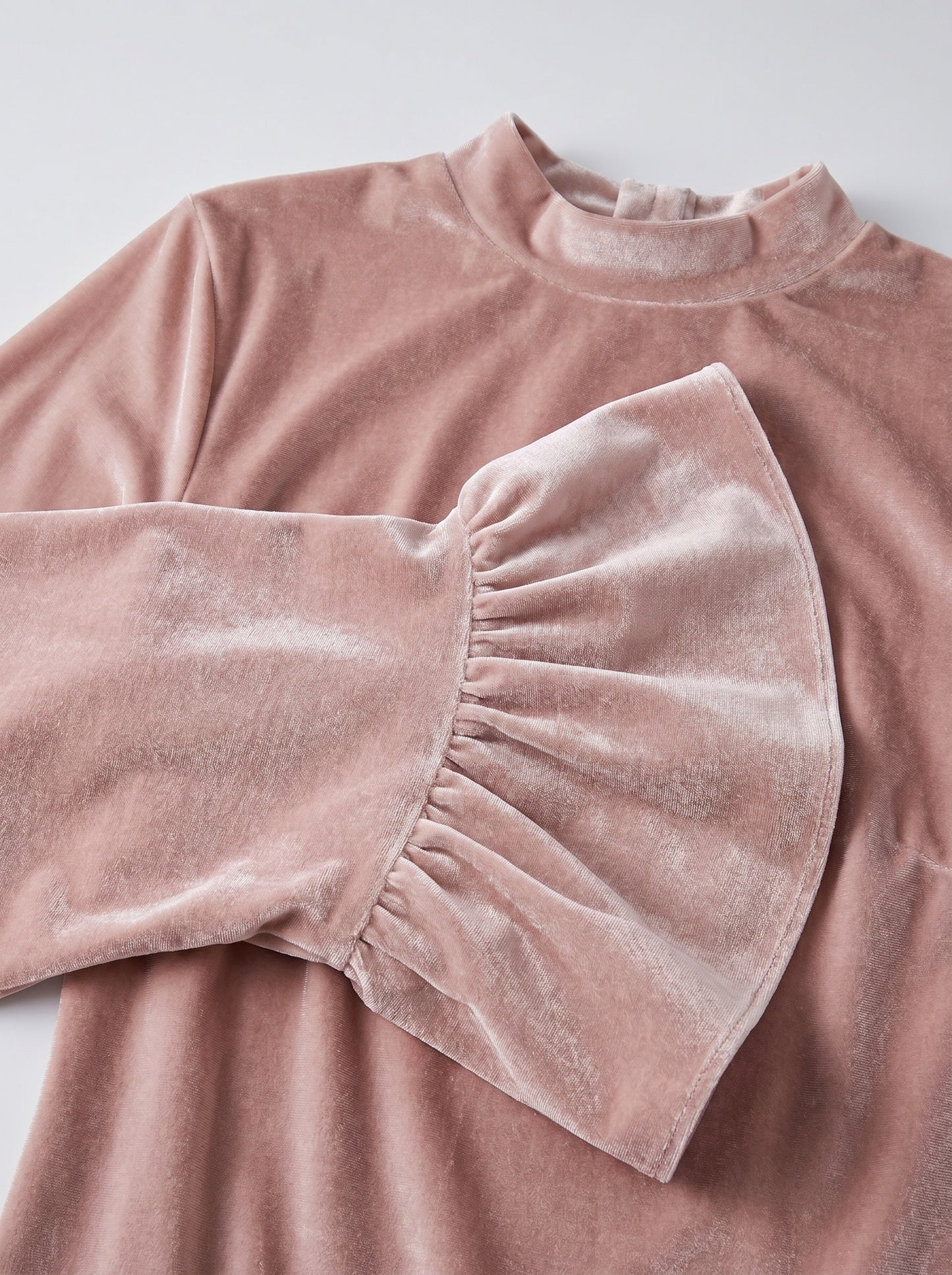 Eloisa Velvet Flute Top on model