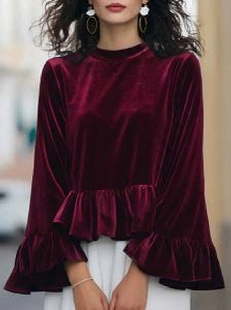 Eloisa Velvet Flute Top — Oli Amore