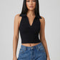 Elsa Polo Knit Top on model