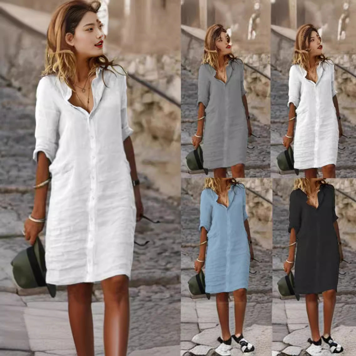Riviera Linen Shirt Dress