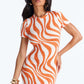 Fashionable Leopard-print Stretchy Printed Short-sleeve Slim-fit Dress