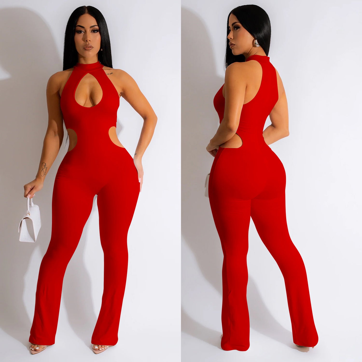 Petra Halter Cutout Bodycon Jumpsuit