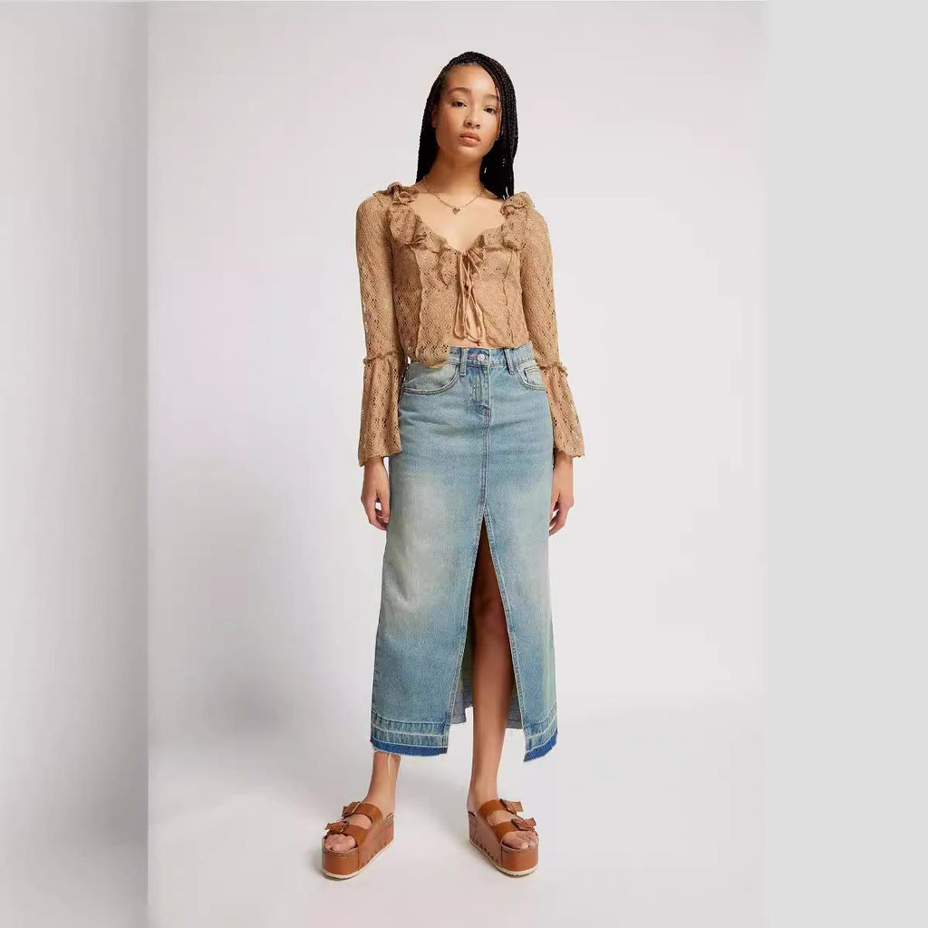 Giordana Denim Maxi Skirt