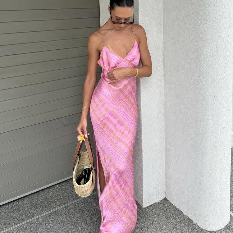 Rivella High-Slit Satin Maxi Skirt