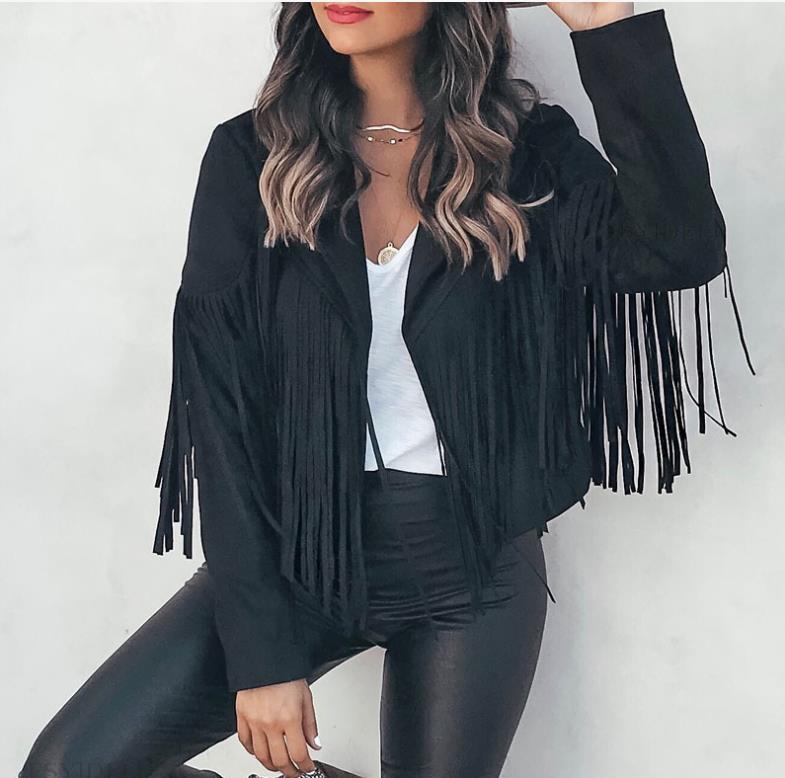 Maristella Fringe Faux Suede Moto Jacket