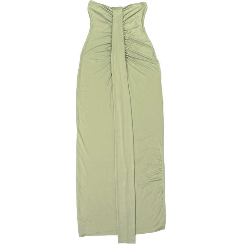 Veronica Ruched Strapless Maxi Gown — Oli Amore