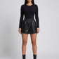 Fabia Faux Leather Short on model