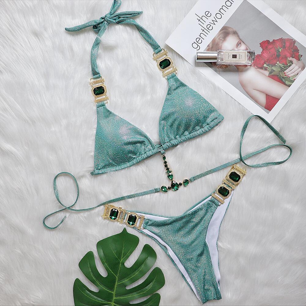 Dorotea Jewelled Metallic Bikini