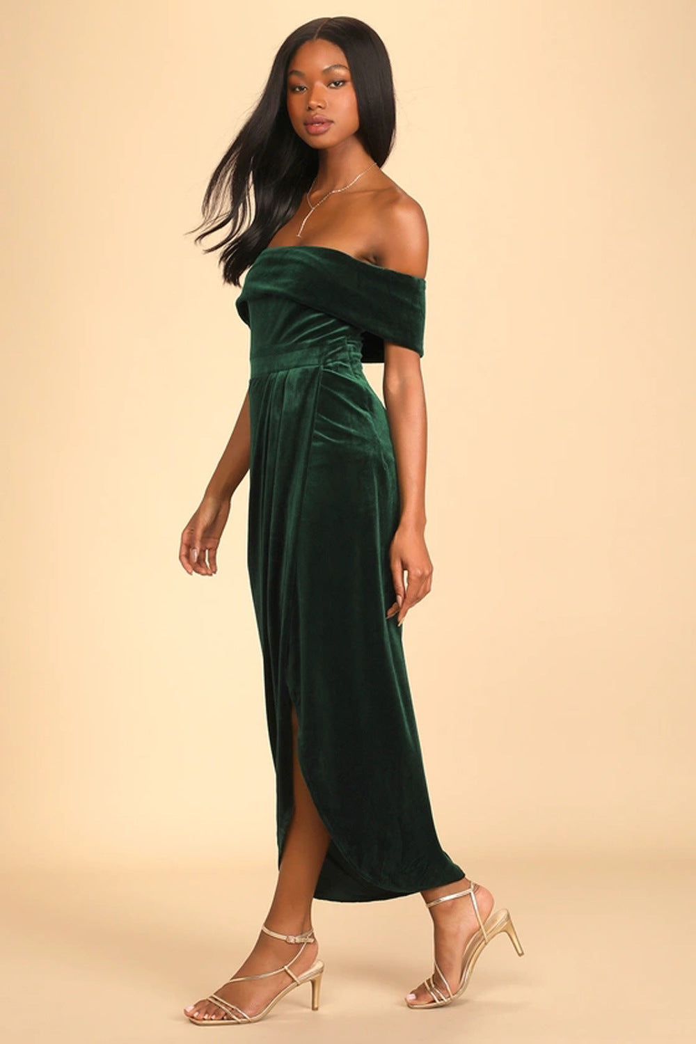 Severa velvet off-shoulder dress