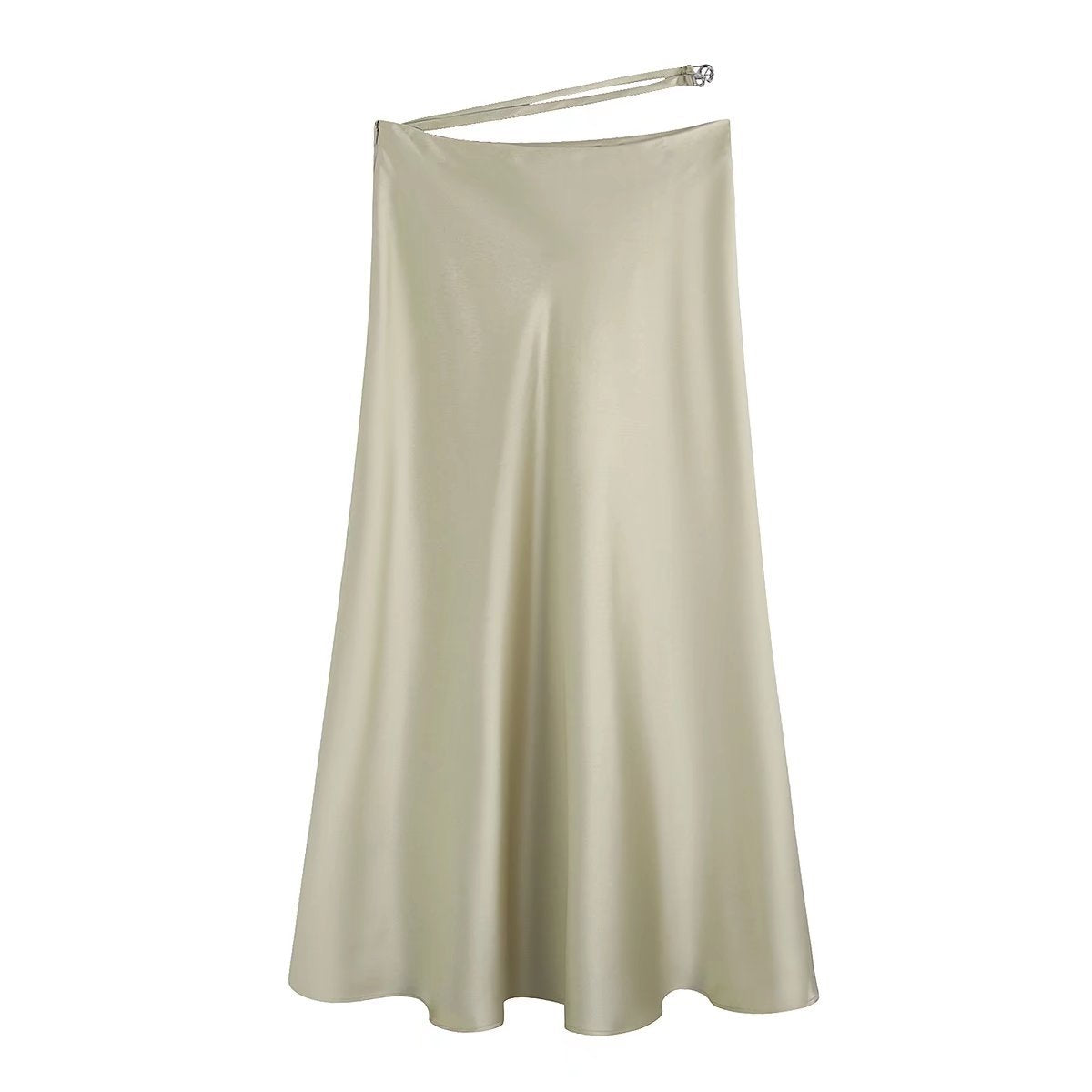 Lucietta Satin Bias-Cut Midi Skirt