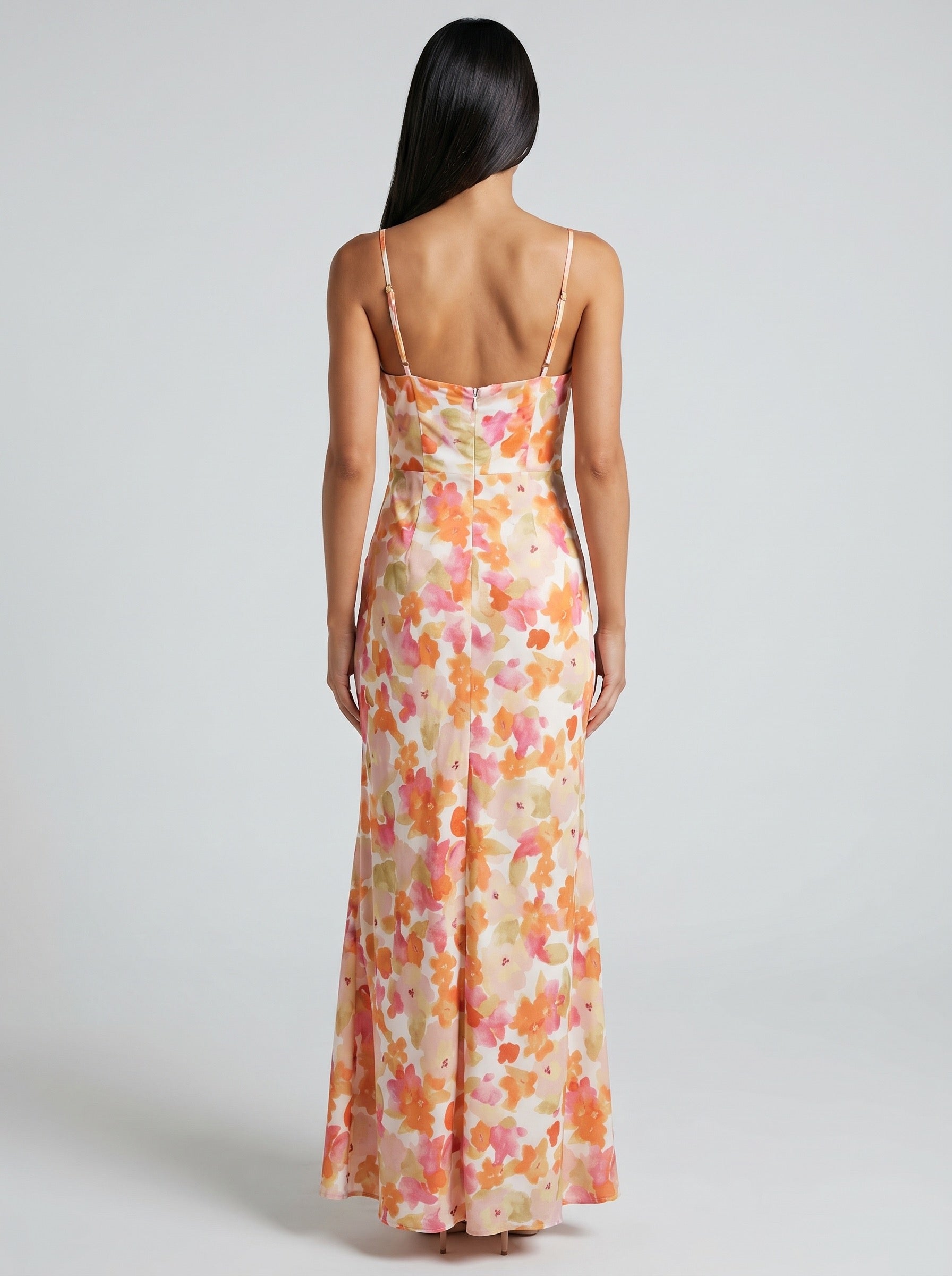 Fiamma Floral Twist-Front Maxi Dress on model