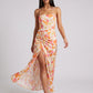 Fiamma Floral Twist-Front Maxi Dress on model