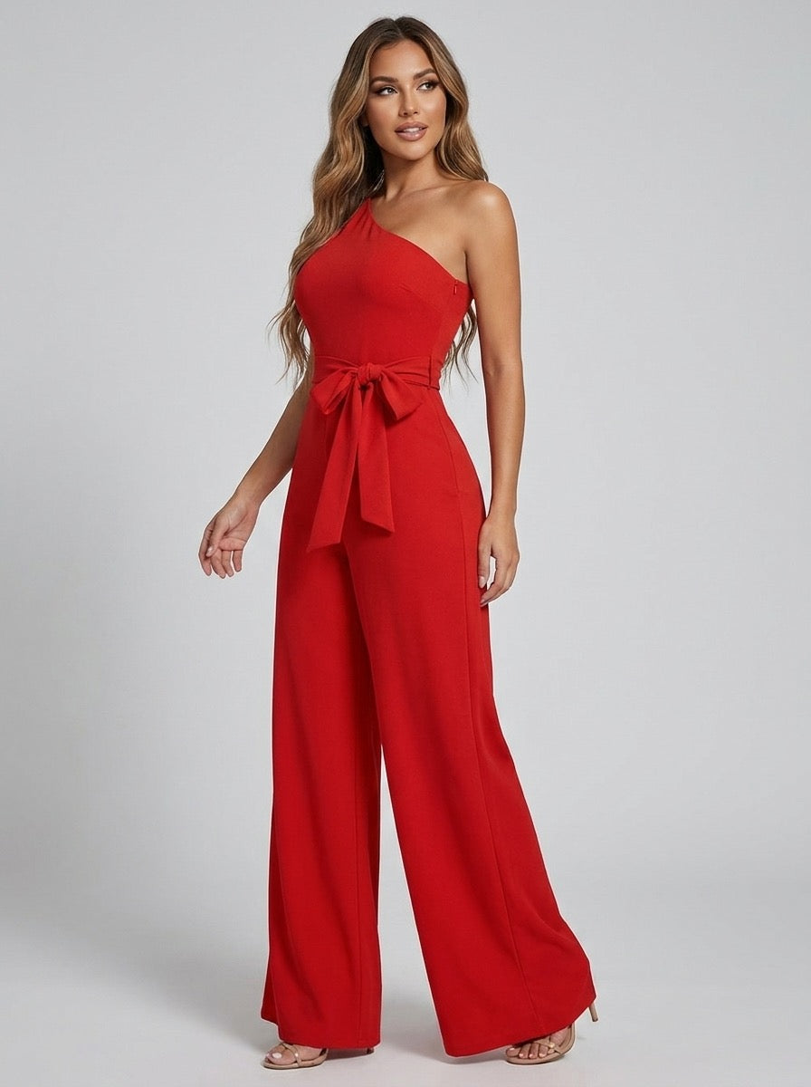 Fioralba One-Shoulder Wide-Leg Jumpsuit on model