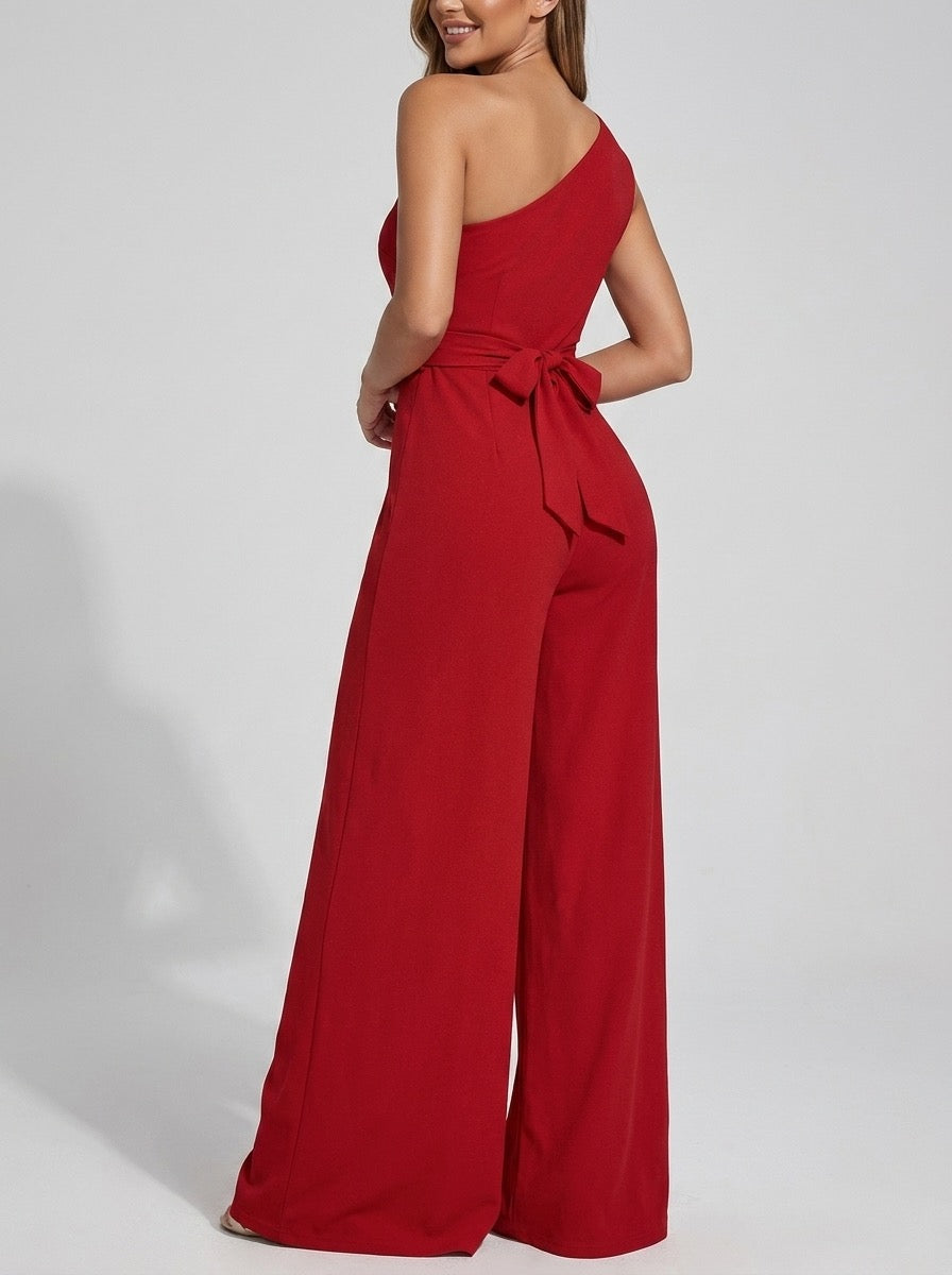 Fioralba One-Shoulder Wide-Leg Jumpsuit on model