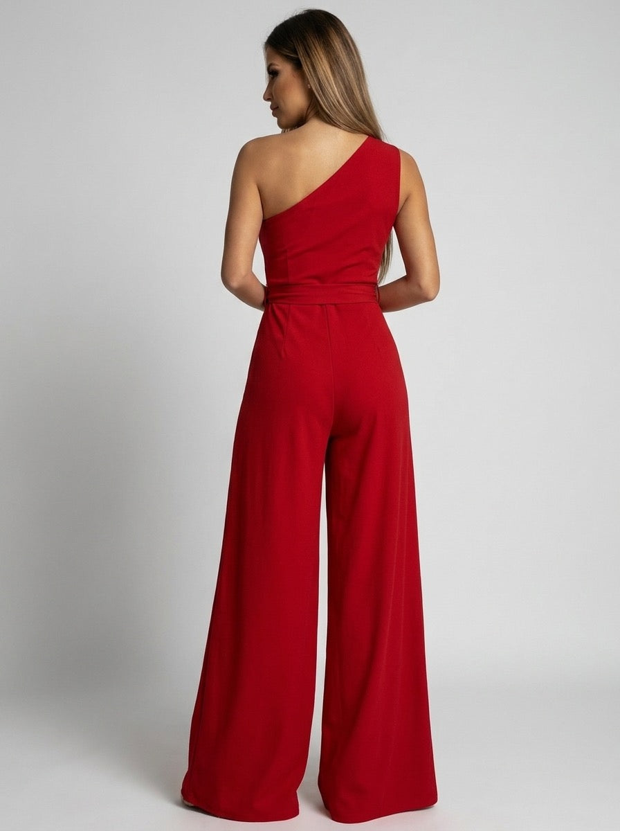 Fioralba One-Shoulder Wide-Leg Jumpsuit on model