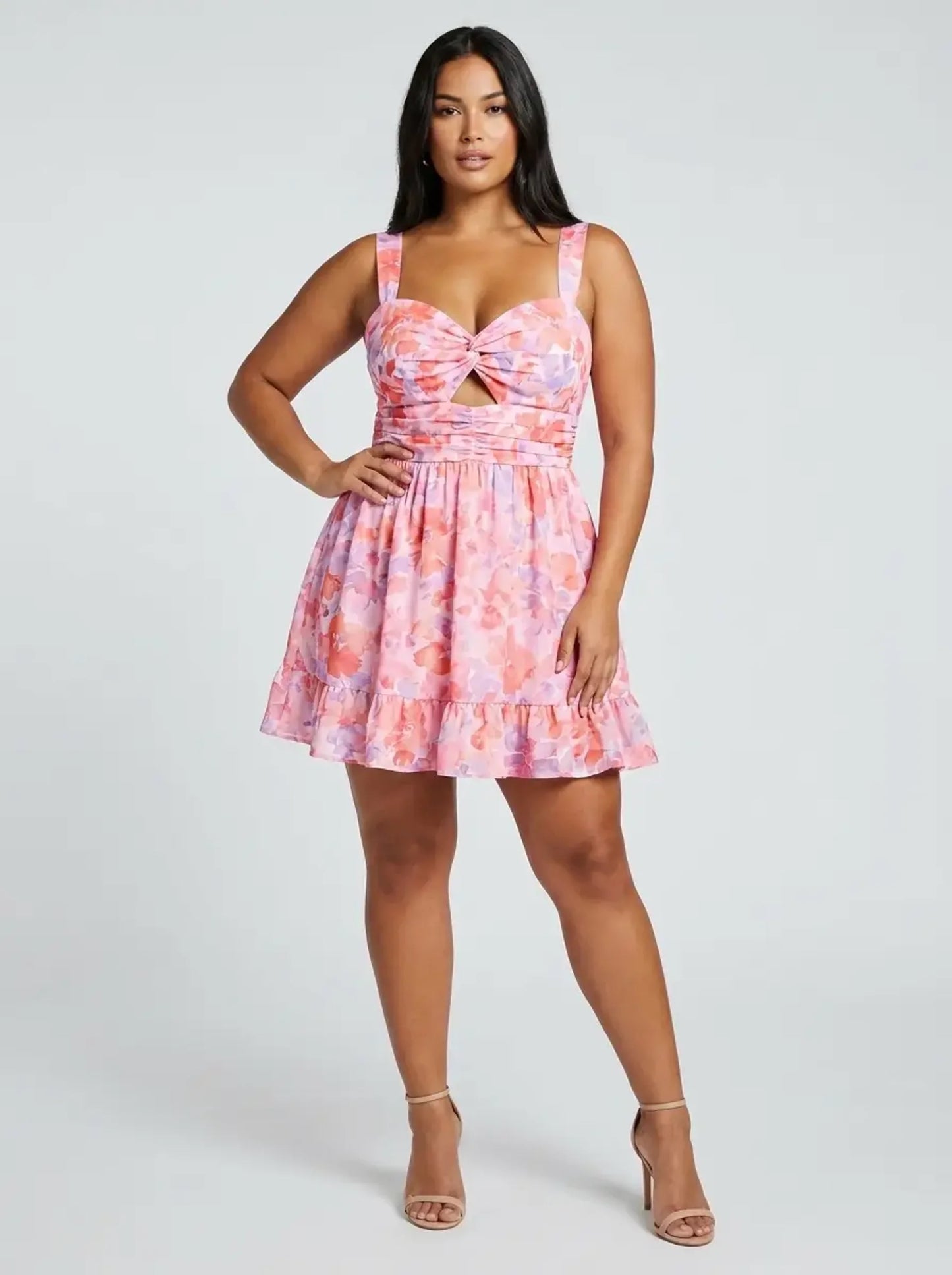 Fiorella Floral Mini Dress on model